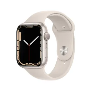 Apple Watch Series 7 GPS + Cellular, 45mm – Starlight Aluminum Case with Starlight Sport Band | Advanced Smartwatch with Fitness Tracking, Blood Oxygen & ECG Monitoring, Always-On Retina Display, Water Resistant