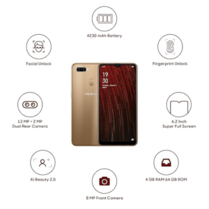 Oppo A5s – 128GB Storage, 6GB RAM – Gold