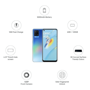 OPPO A54 – 128GB Storage, 6GB RAM, Single SIM – Starry Blue
