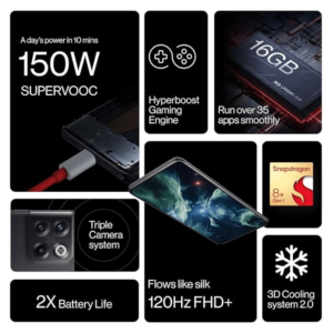 OnePlus 10T – 256GB Storage, 16GB RAM, Dual SIM – Jade Green
