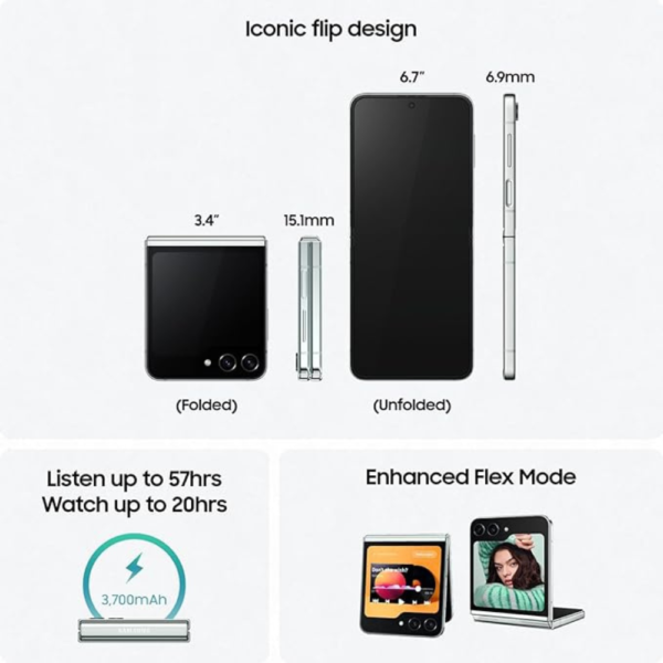 Samsung Galaxy Z Flip5 8GB RAM 512GB Storage Single SIM – Graphite