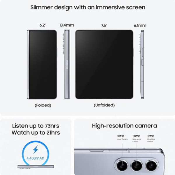 Samsung Galaxy Z Fold5 12GB RAM 256GB Storage Single SIM – Phantom Black