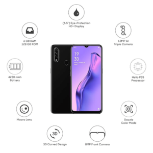 OPPO A31 – 128GB Storage, 6GB RAM, Single SIM – Mystery Black